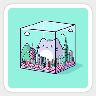 Cat in cube Sticker